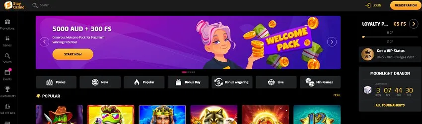 Stay Casino Home Page