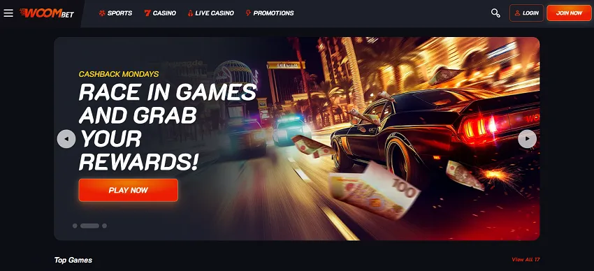 WoomBet Casino Home Page
