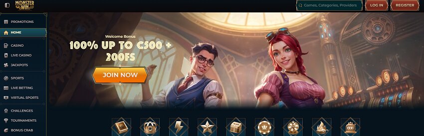 Monster Casino Home Page