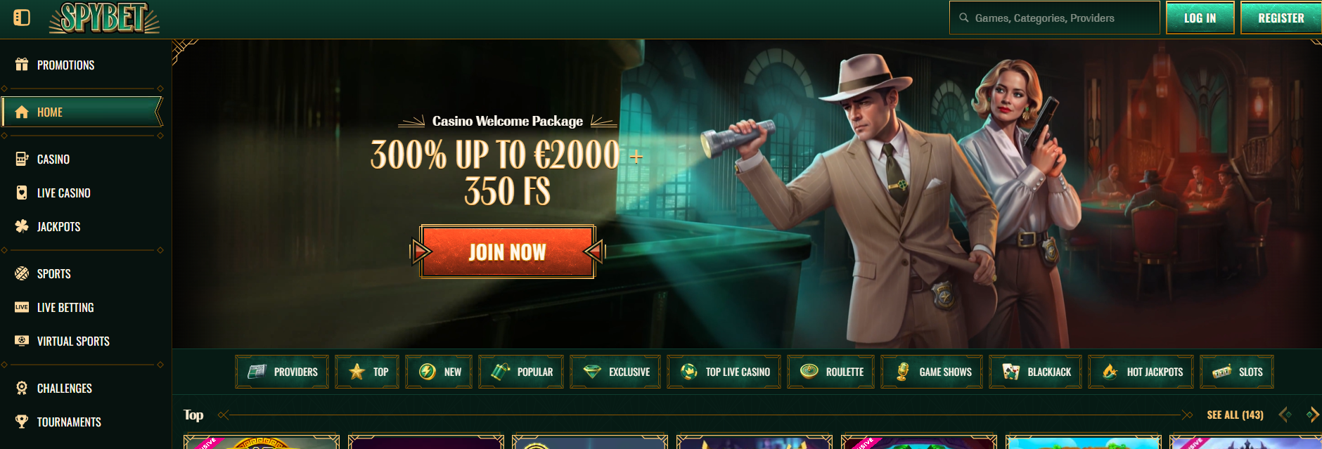 Spybet Casino Home Page free spins no deposit bonus
