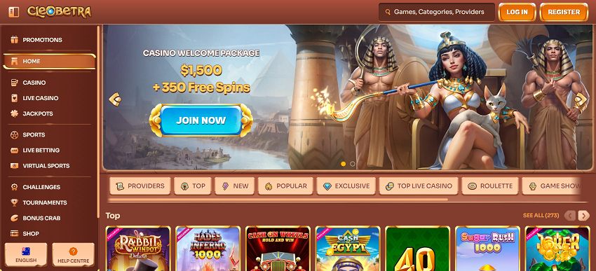 Cleobetra Casino Landing Page and Welcome Bonus
