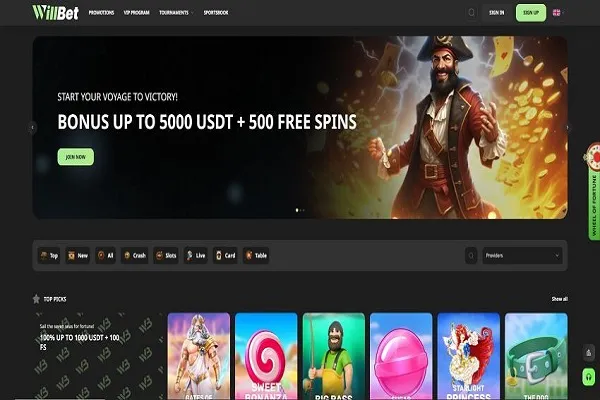 Willbet Casino Home Page and Welcome Bonuses