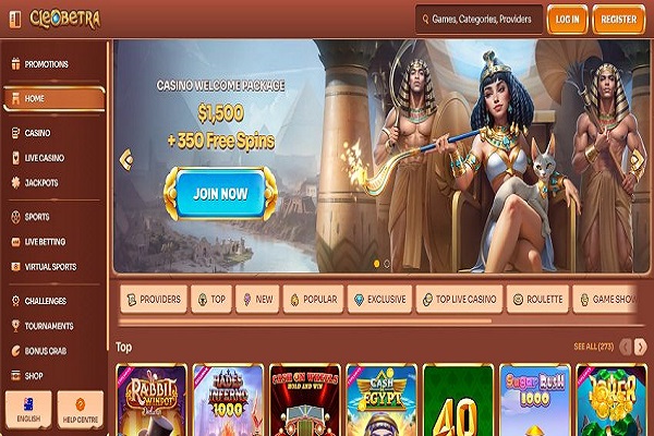 Cleobetra Casino Landing Page and Welcome Bonus