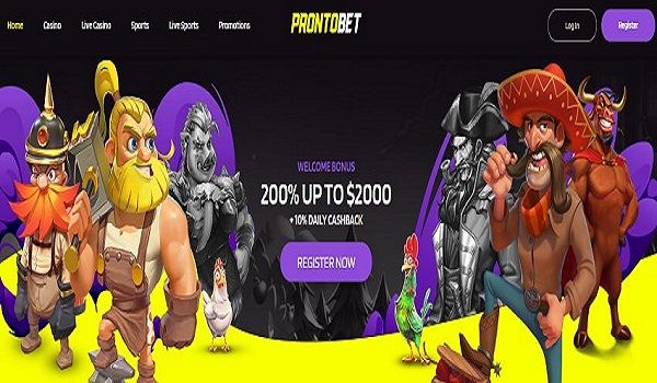 ProntoBet Casino Home Page Free spins no deposit bonu