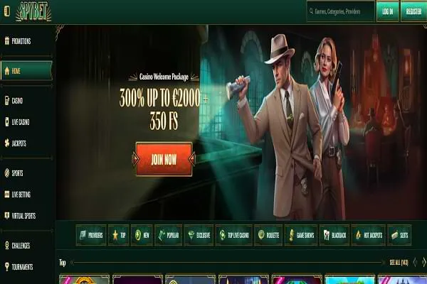 Spybet Casino Home Page