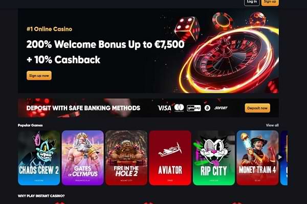 Instant Casino Home Page