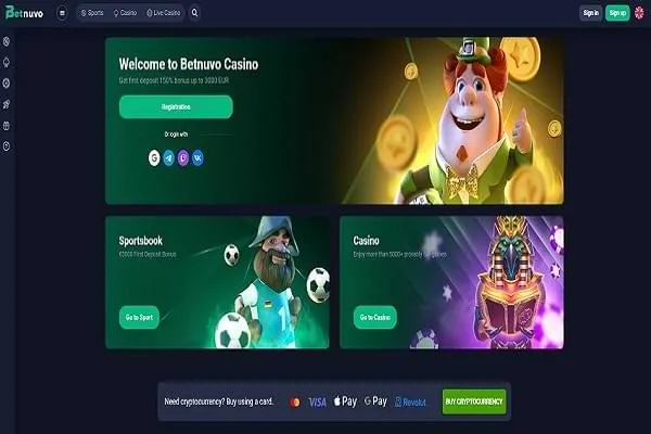 Betnuvo Casino Home Page