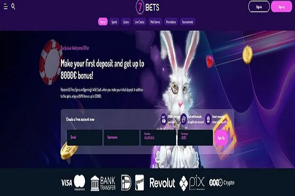 7Bets Casino Home Page
