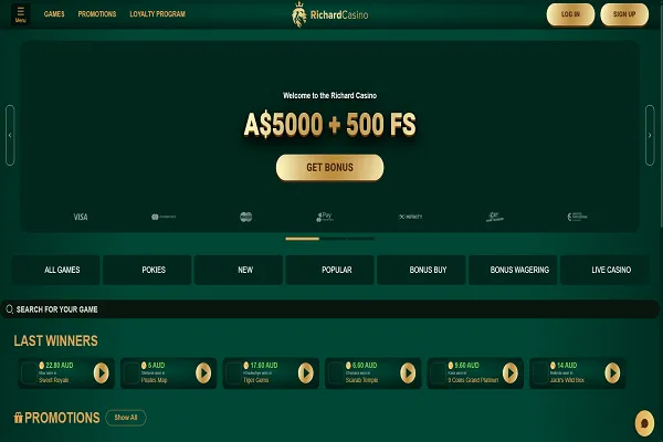Richard Casino Home page and Welcome Bonus Richard Casino Home page and Welcome Bonus