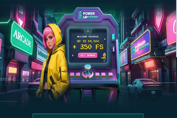 PowerUp casino Home Page and Welcome Bonus