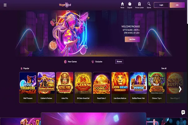 WagerBeat Casino Home Page and Welcome Bonus
