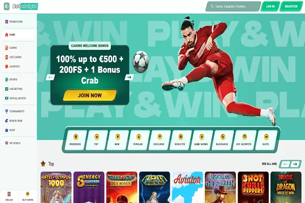 BetAlright Casino Home page and welcome bonus BetAlright Casino Home page and welcome bonus