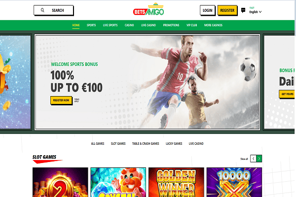 BetsAmigo Casino Home Page and Welcome Bonus