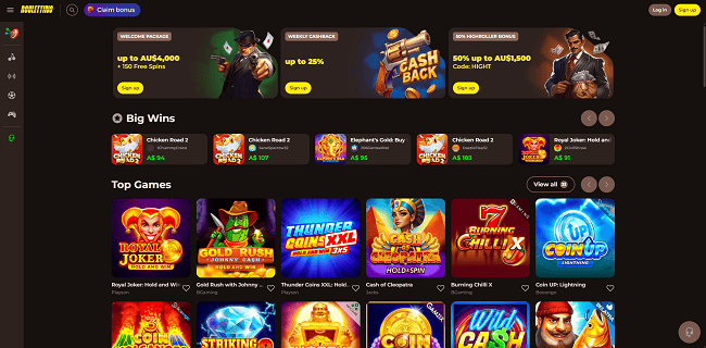 Roulettino Casino Home Page and Bonuses