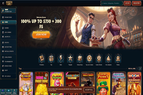 Monster Win Casino Home Page and Welcome Bonus Monster Win Casino Home Page and Welcome Bonus