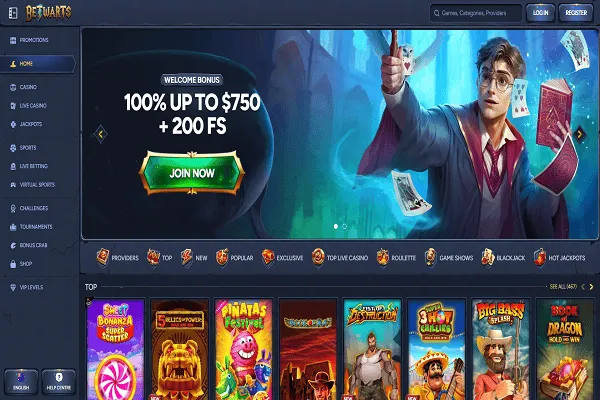 BetWarts Casino Home Page and Welcome Bonus BetWarts Casino Home Page and Welcome Bonus