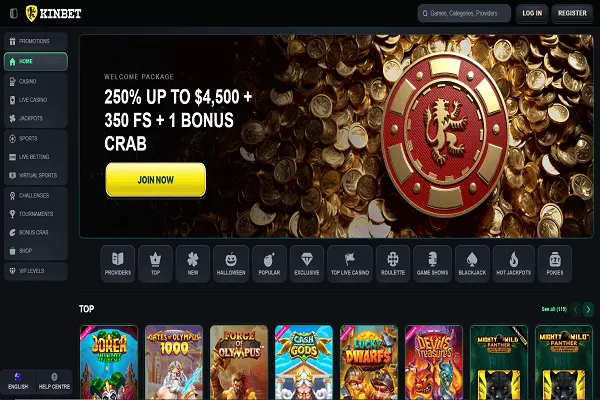 Kinbet Casino Home Page and Welcome Bonus Kinbet Casino Home Page and Welcome Bonus