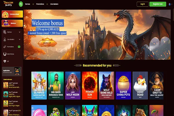 Dragon Slots Casino Home Page and Welcome Bonus Dragon Slots Casino Home Page and Welcome Bonus