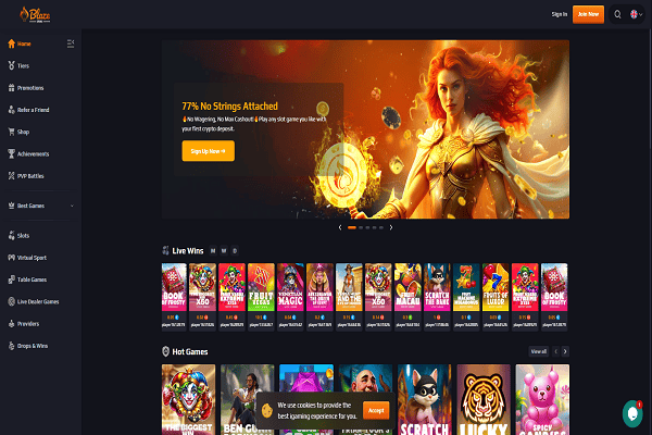 Blaze Spins Casino Home Page