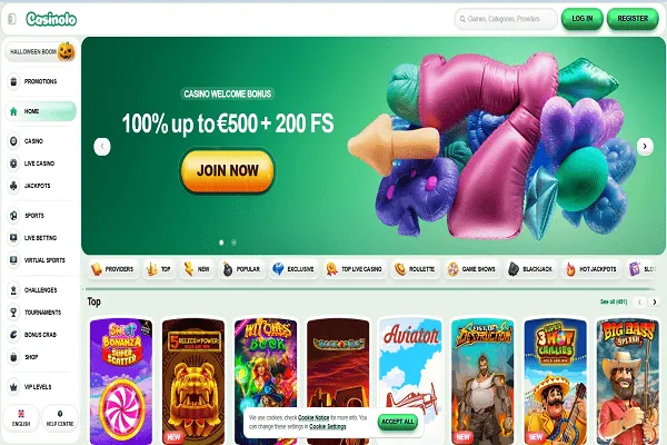 Casinolo Casino Home Page and Welcome Bonus