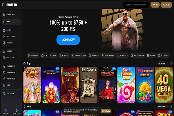 MrPunter Casino Home Page and Welcome Bonus