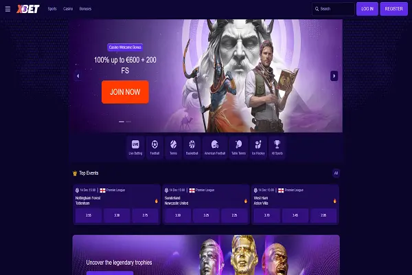 X3Bet Casino Home Page and Welcome Bonus