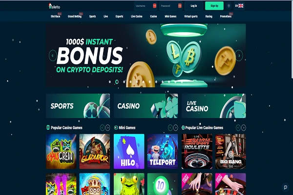 Rolletto Casino Home Page and Welcome Bonus Rolletto Casino Home Page and Welcome Bonus
