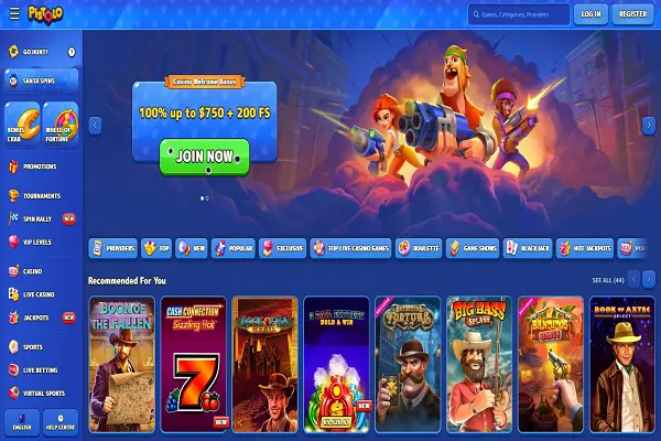 Pistolo Casino Home Page and Welcome Bonus Pistolo Casino Home Page and Welcome Bonus