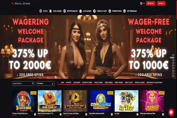 Royal Stars Casino Home Page and Welcome Bonus Royal Stars Casino Home Page and Welcome Bonus