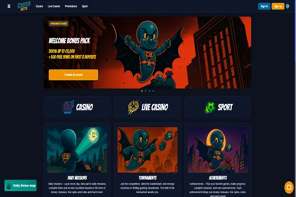 Casper Bets Casino Home Page and Welcome Bonus Casper Bets Casino Home Page and Welcome Bonus