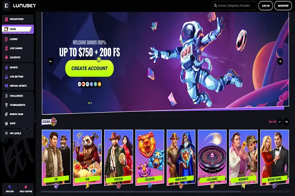 LunuBet Casino Home Page and Welcome Bonus LunuBet Casino Home Page and Welcome Bonus