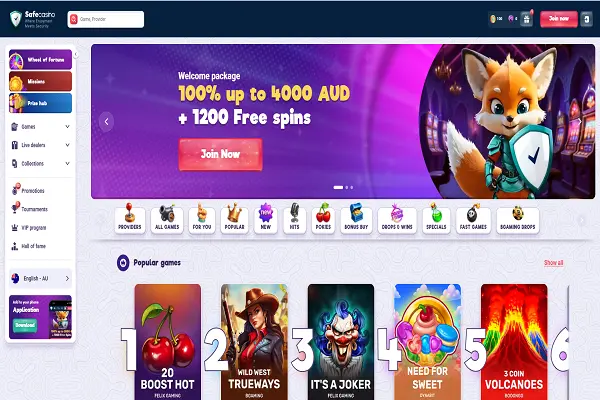 SafeCasino Home Page and Welcome Bonus SafeCasino Home Page and Welcome Bonus