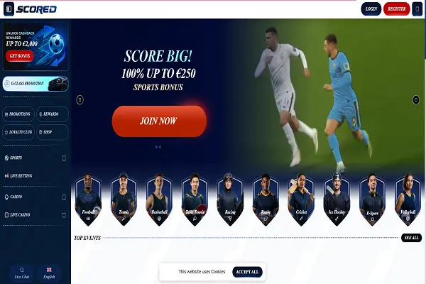 Scored Casino Home Page and Welcome Bonus Scored Casino Home Page and Welcome Bonus