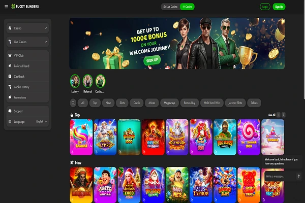 Lucky Blinders Casino Home Page and Welcome Bonus Lucky Blinders Casino Home Page and Welcome Bonus