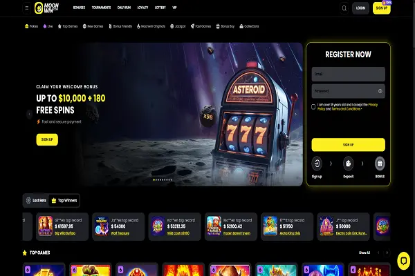 MoonWin casino Home page and Welcome Bonus MoonWin casino Home page and Welcome Bonus