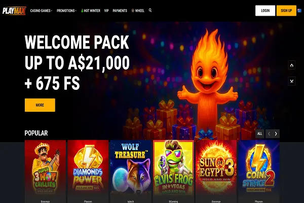 PlayMax Casino Home Page and Welcome Bonus PlayMax Casino Home Page and Welcome Bonus
