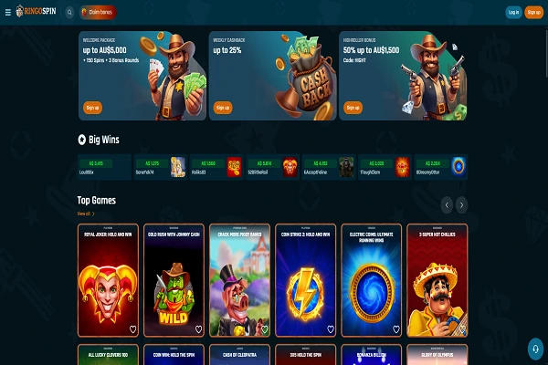 RingoSpin Casino Home Page and Welcome Bonus RingoSpin Casino Home Page and Welcome Bonus