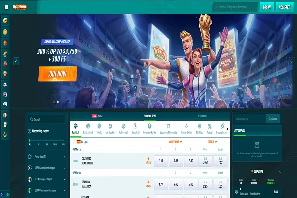 Golisimo Casino Home Page and Welcome Bonus