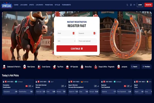 Spin Texas Casino Home Page