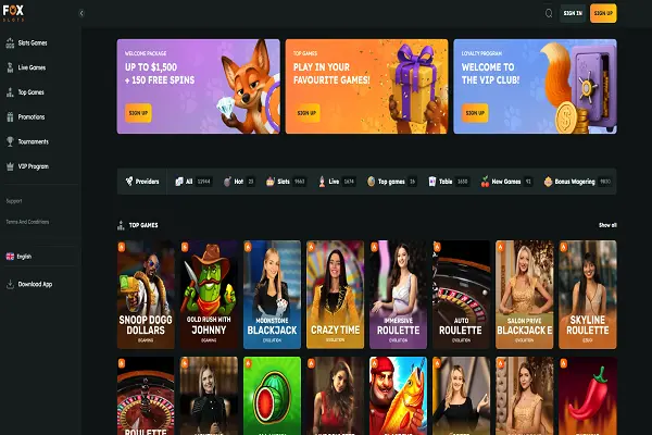 FoxSlots Casino Home Page and Welcome Bonus FoxSlots Casino Home Page and Welcome Bonus