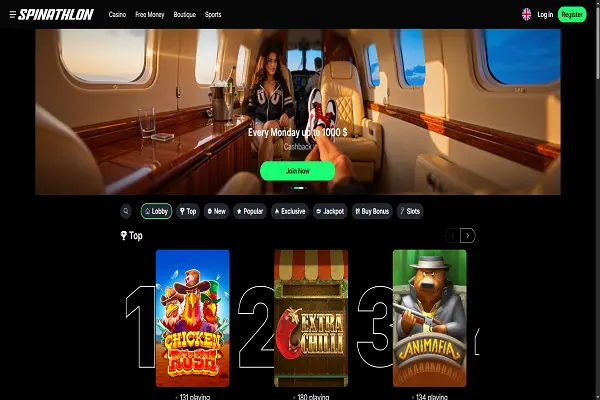 Spinathlon Casino Home Page