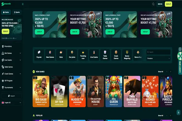 Spinaconda Casino Home Page