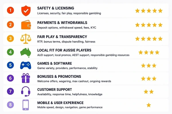 Inforaphic of How We Rate Casinos