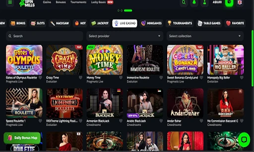 SpinMills Casino Games