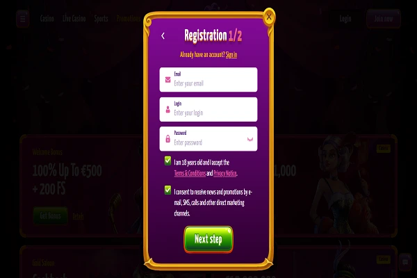Joker8 Casino Registration Process