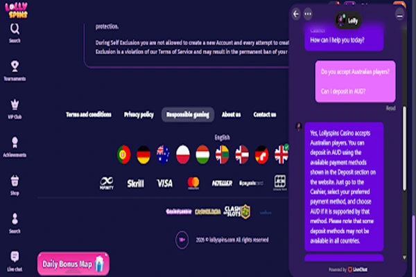 Lolly Spins Casino Support