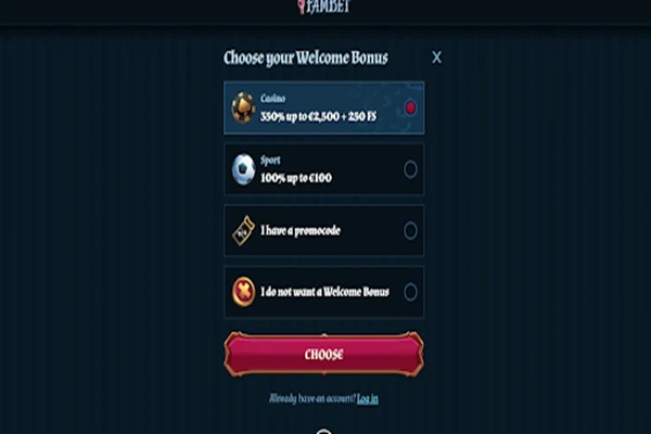 FamBet Casino Sign Up