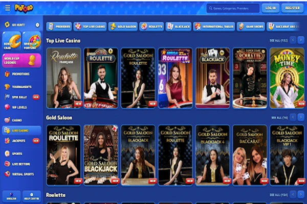 762 live casino games in Pistolo