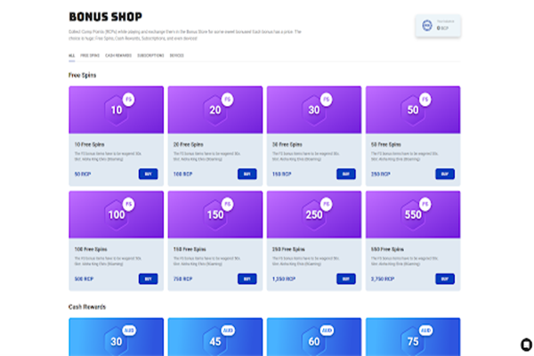RocketSpin Bonus Shop