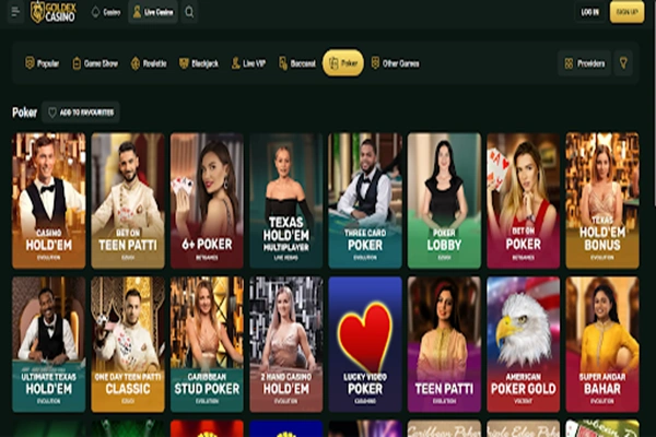Poker Page on Goldex Casino